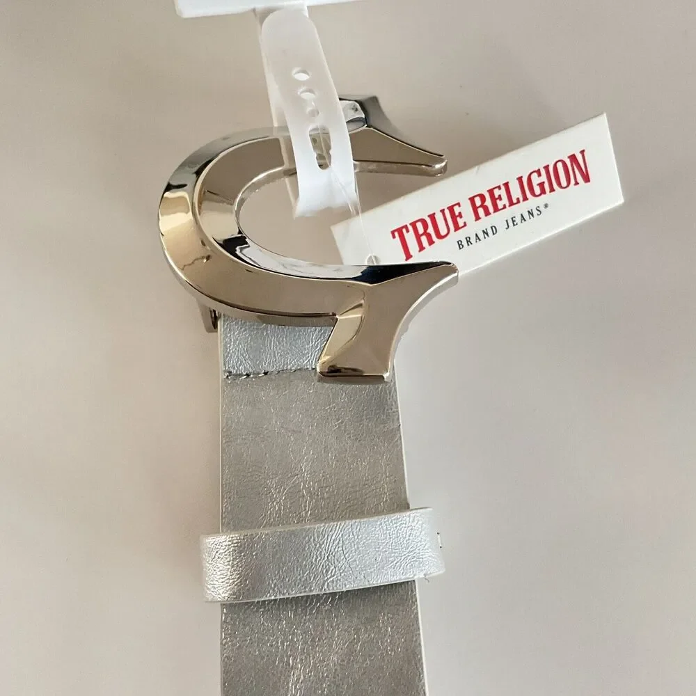 True Religion Belt Silver-tone Horse Shoe Buckle L / XL